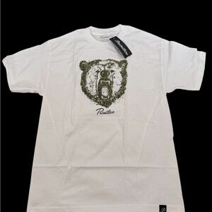 Primitive  Apparel White and Green Short Sleeve Tee 100% Cotton